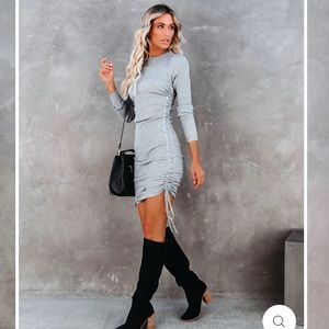 Yasmine Long Sleeve Ruched Knit Dress